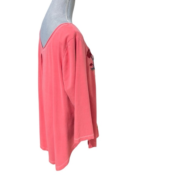 Soft Surroundings Pink Embroidered
Floral Tunic Top Size XL Made in India - Picture 4 of 9